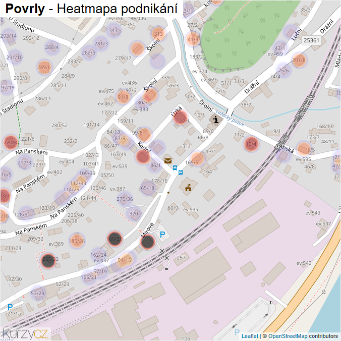 Mapa Povrly - Firmy v obci.