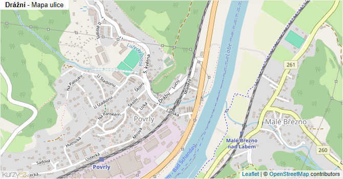 Drážní - mapa ulice