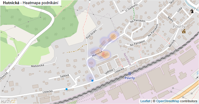 Hutnická - mapa podnikání