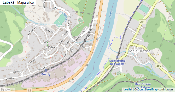Labská - mapa ulice