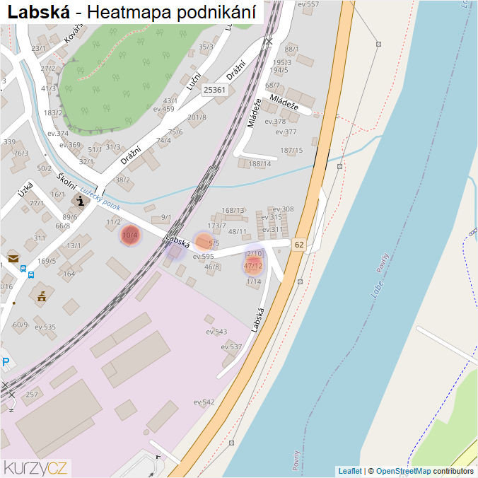 Mapa Labská - Firmy v ulici.