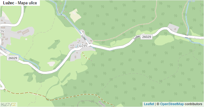 Lužec - mapa ulice