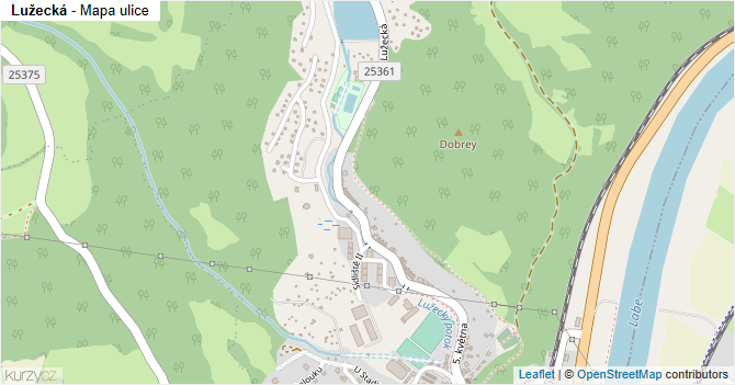 Lužecká - mapa ulice