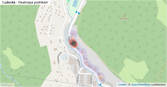 Lužecká - mapa podnikání
