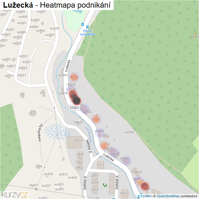 Mapa Lužecká - Firmy v ulici.