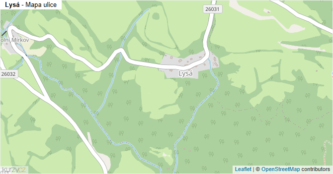 Lysá - mapa ulice