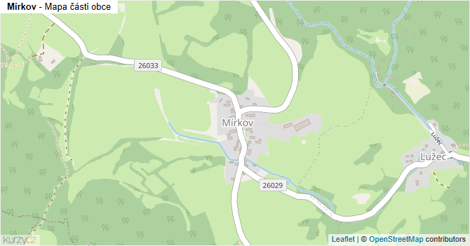 Mírkov - mapa části obce