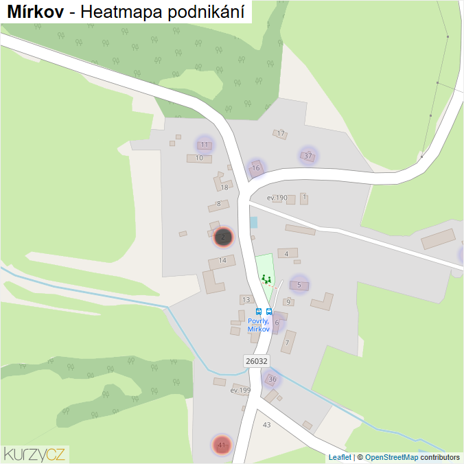 Mapa Mírkov - Firmy v části obce.
