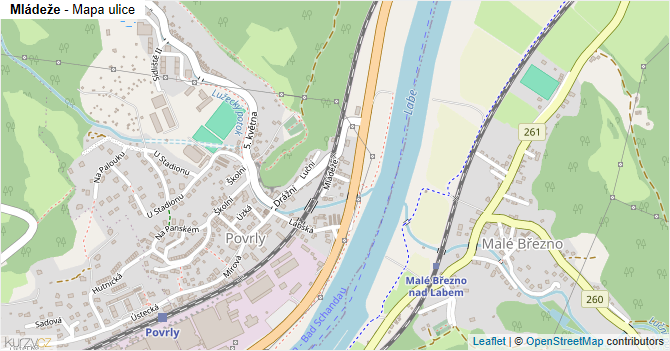 Mládeže - mapa ulice