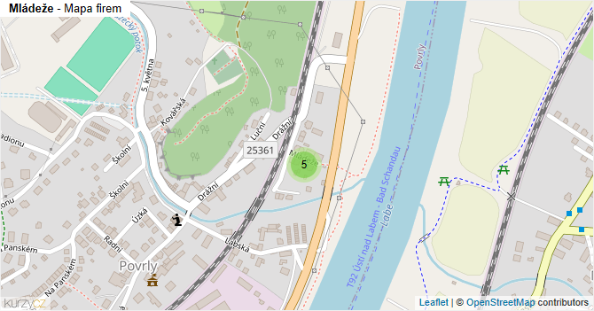 Mládeže - mapa firem