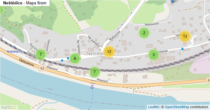 Neštědice - mapa firem