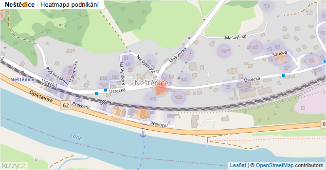 Neštědice - mapa podnikání
