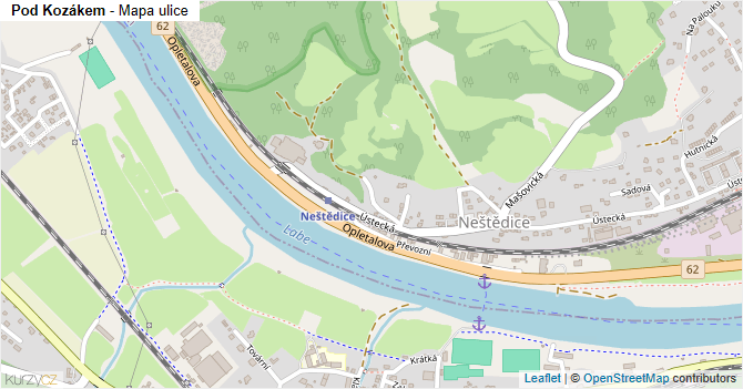 Pod Kozákem - mapa ulice