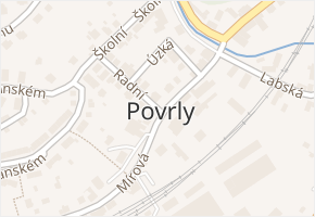 Povrly v obci Povrly - mapa části obce