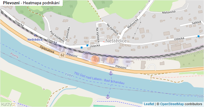 Převozní - mapa podnikání