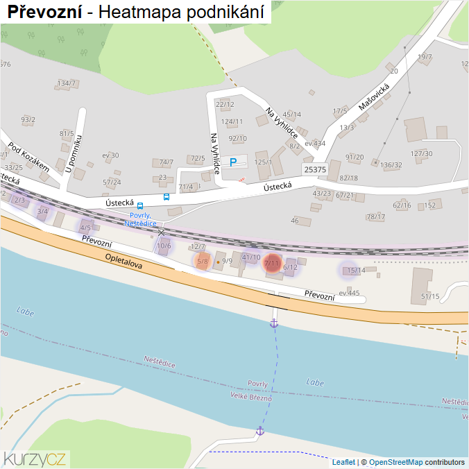 Mapa Převozní - Firmy v ulici.