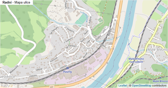 Radní - mapa ulice