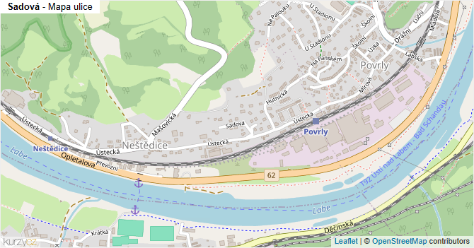 Sadová - mapa ulice