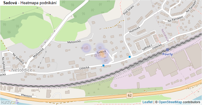 Sadová - mapa podnikání