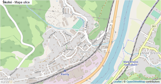 Školní - mapa ulice