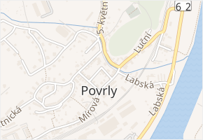 Úzká v obci Povrly - mapa ulice