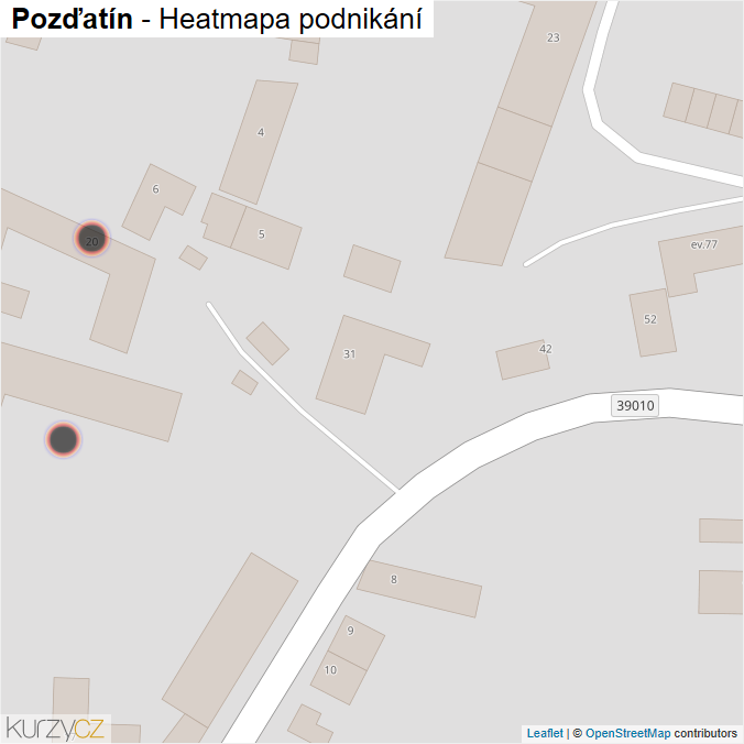 Mapa Pozďatín - Firmy v obci.