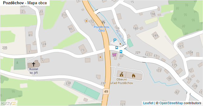 Pozděchov - mapa obce