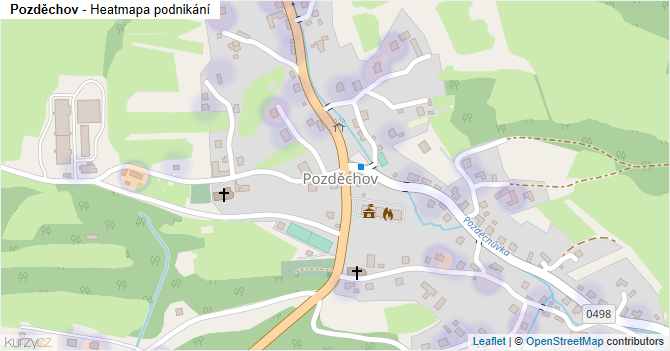 Pozděchov - mapa podnikání