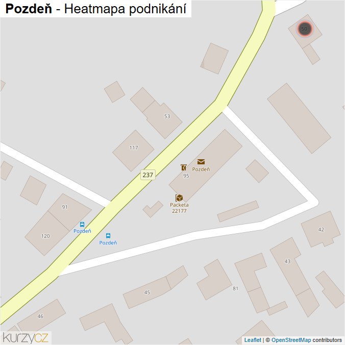 Mapa Pozdeň - Firmy v obci.