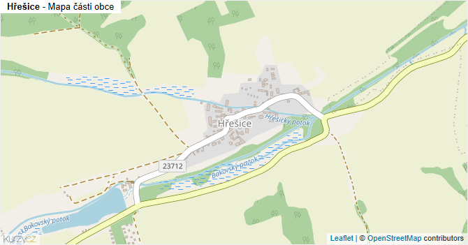 Hřešice - mapa části obce