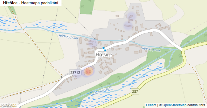 Hřešice - mapa podnikání