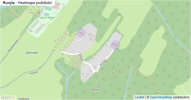 Koryta - mapa podnikání