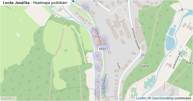 Leoše Janáčka - mapa podnikání