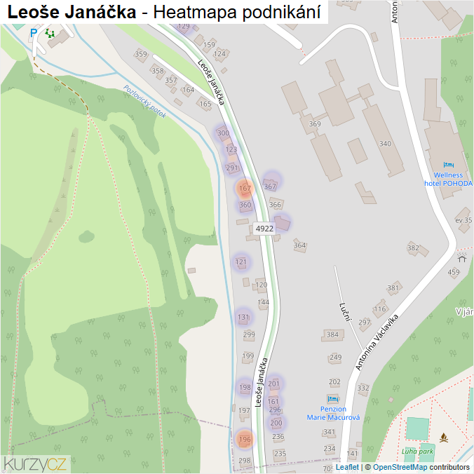 Mapa Leoše Janáčka - Firmy v ulici.