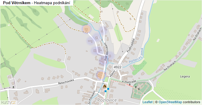 Pod Větrníkem - mapa podnikání