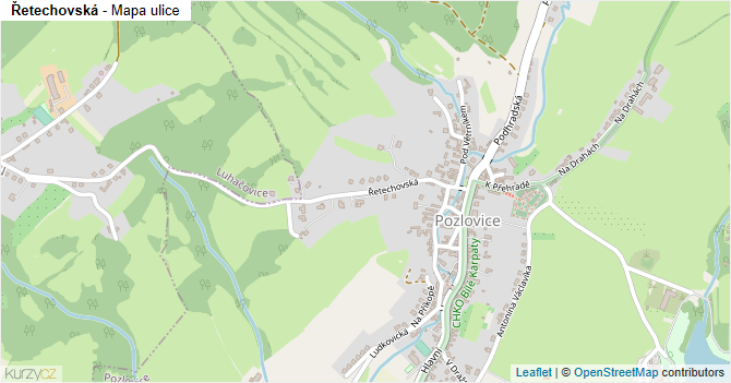 Řetechovská - mapa ulice