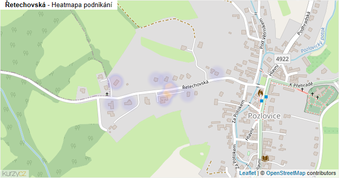 Řetechovská - mapa podnikání