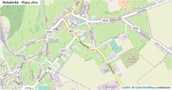 Holubická - mapa ulice
