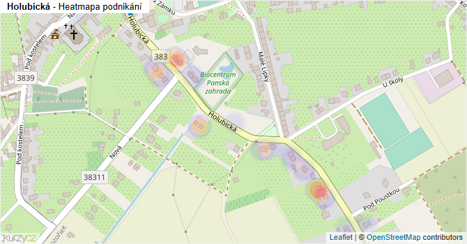 Holubická - mapa podnikání