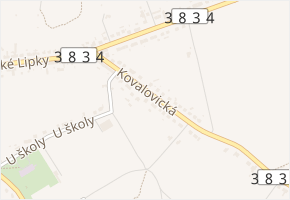 Kovalovická v obci Pozořice - mapa ulice