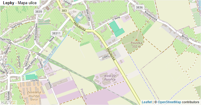 Lepky - mapa ulice