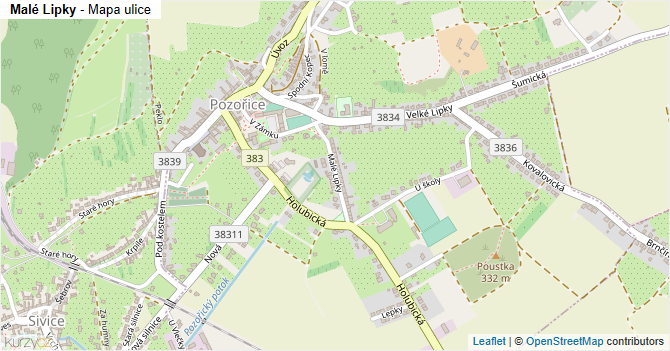 Malé Lipky - mapa ulice