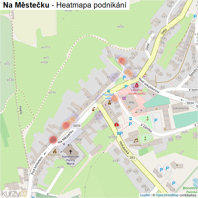 Mapa Na Městečku - Firmy v ulici.