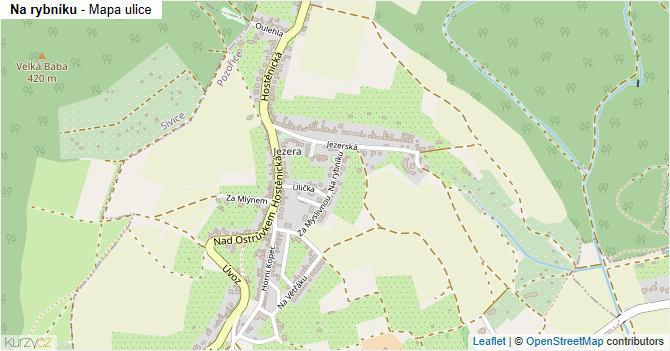 Na rybníku - mapa ulice