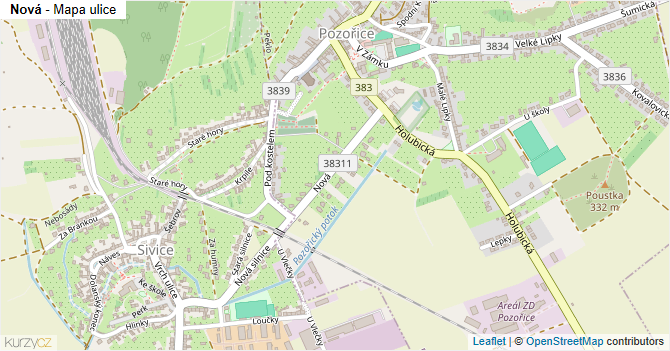 Nová - mapa ulice