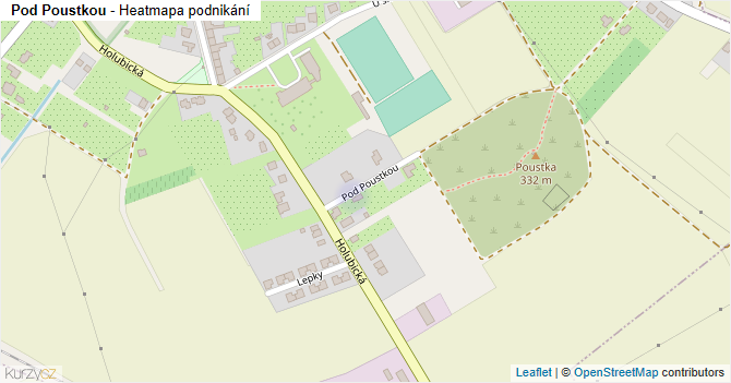 Pod Poustkou - mapa podnikání