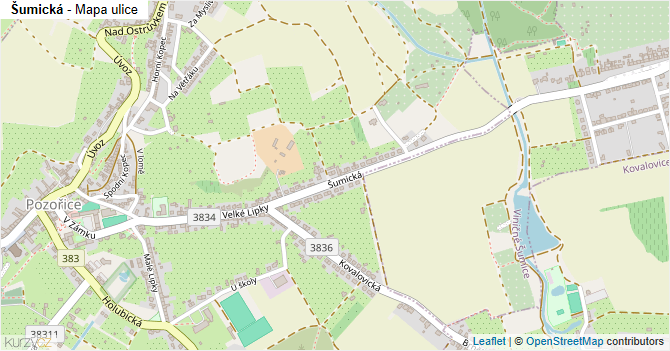 Šumická - mapa ulice
