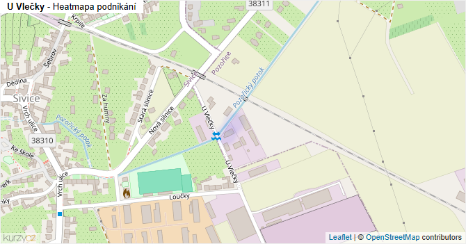 U Vlečky - mapa podnikání