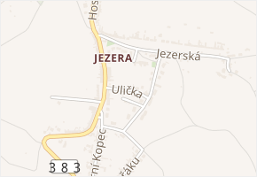 Ulička v obci Pozořice - mapa ulice