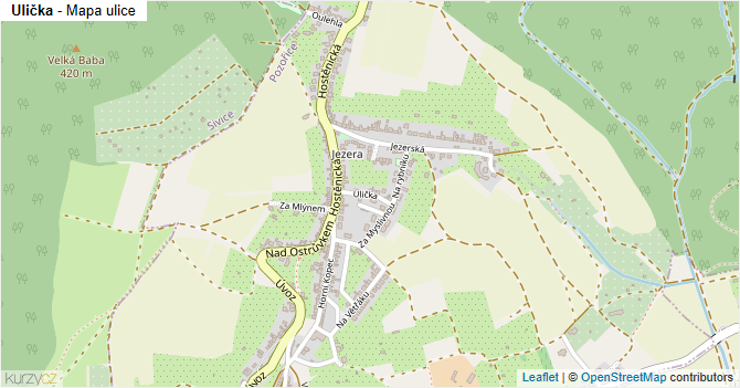 Ulička - mapa ulice